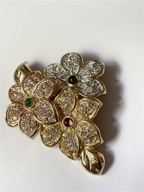 spilla gianni versace fiori strass prezzo